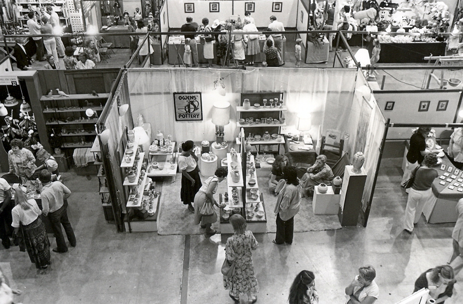Aerial view of 1981 Southern Highland Craft Guild Fair in Asheville, NC. Courtesy of Southern Highland Craft Guild Archives.